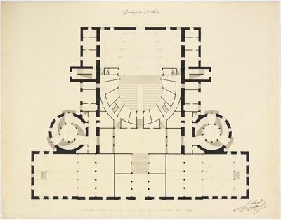 Friedrich Johann Andreas Arnold - Umbauentwurf zum Karlsruher Hoftheater