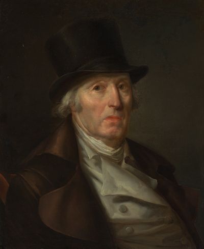 Johann Friedrich August Tischbein (zugeschrieben) - Bildnis eines älteren Herrn mit Zylinderhut