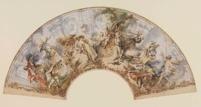 Johann Evangelist Holzer - Fächerentwurf: Die vier Elemente