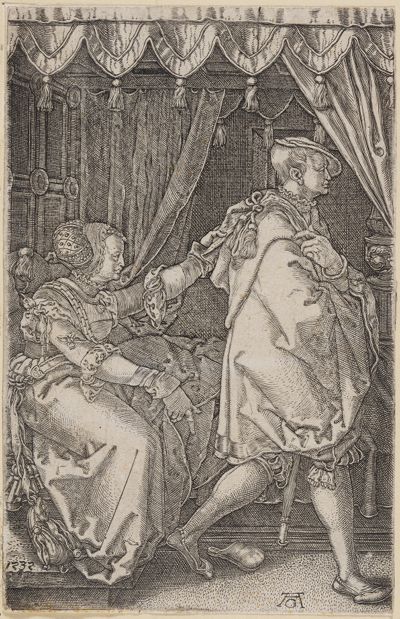 Heinrich Aldegrever - Joseph und Potiphars Weib (Geschichte Josephs)