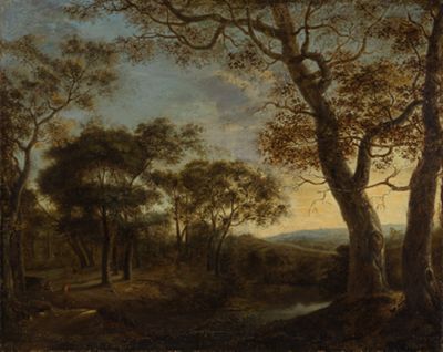 Simon de Vlieger - Richtung - Wald mit Blick in eine ebene Landschaft