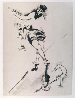 Marc Chagall - Der Akrobat mit der Geige (L´acrobate au violon)