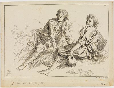 François Boucher - Figurenstudien (Studienbuch nach A. Bloemaert)