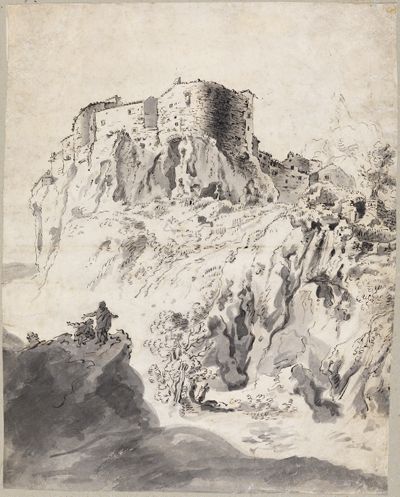 Bartholomeus Breenbergh - Italienische Landschaft mit Kastell