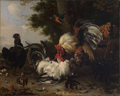 Melchior de Hondecoeter - Der Krieg im Hühnerhof