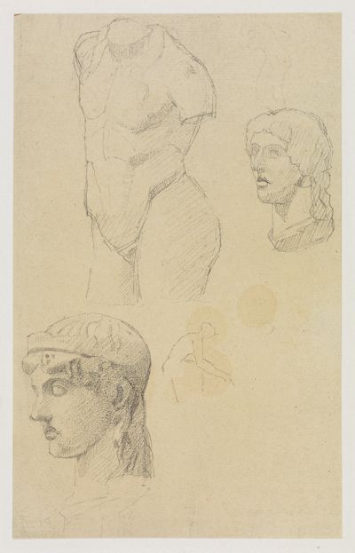 Georges Seurat - Antiker männlicher Torso und zwei antike Köpfe