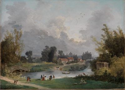 Hubert Robert - Parklandschaft (Blick auf das sogenannte „Elysée“ von Mauperthuis)
