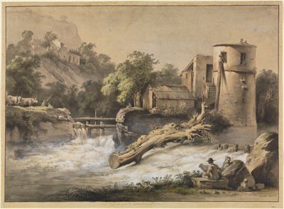 Jean Jacques de Boissieu - Flußlandschaft bei LArbresle im Lyonnais