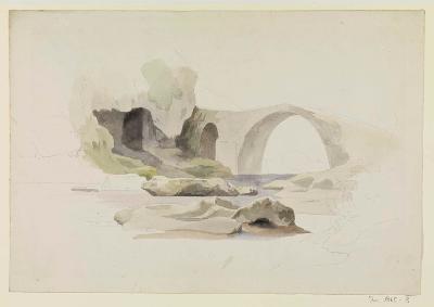 Wilhelm Klose - Italienische Flusslandschaft mit Brücke