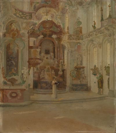 Georg Tyrahn - Blick in das Innere der Kirche zu Birnau am Bodensee