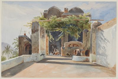 Carl Ludwig Frommel - Terrasse eines ländlichen Anwesens in Süditalien