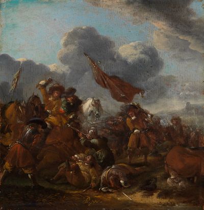Pieter Wouwerman (1623) - Reiterangriff gegen Fussvolk