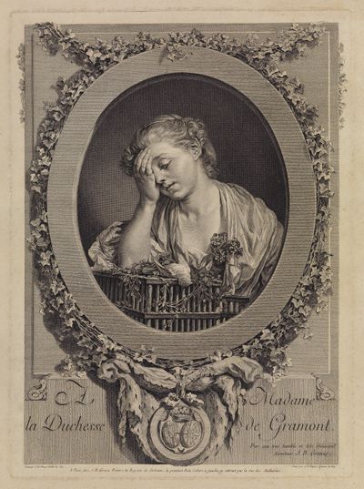 Jean-Jacques Flipart - Mädchen beweint seinen toten Vogel