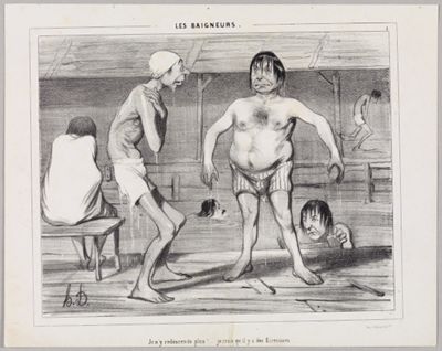 Honoré Daumier - Je ny redescends plus! (Les Baigneurs)