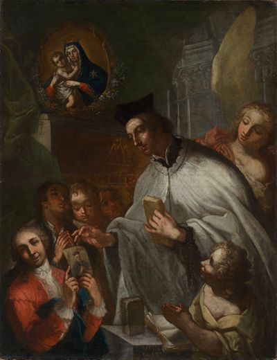 Heinrich Lihl - Pater Glycerius Landria, Ordensgeistlicher der Piaristen, Kinder unterrichtend