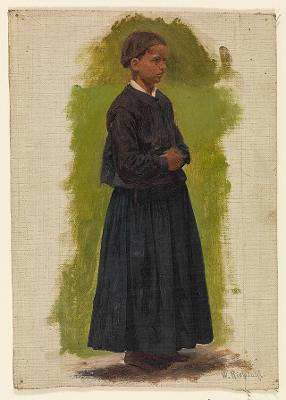 Wilhelm Ludwig Friedrich Riefstahl - Mädchen aus dem Passeiertal, stehend nach rechts gewendet
