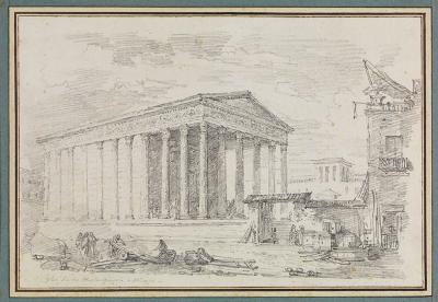 Jean-Honoré Fragonard - Die Maison Carrée in Nîmes