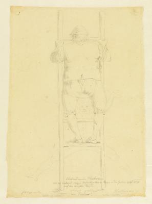 Feodor Iwanowitsch Kalmück - Friedrich Weinbrenner in Rom, auf der Leiter tanzend