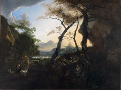 Adam Pynacker - Waldlandschaft mit Hirten