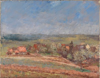 Gustav Wolf - Blick auf Oberweier bei Ettlingen