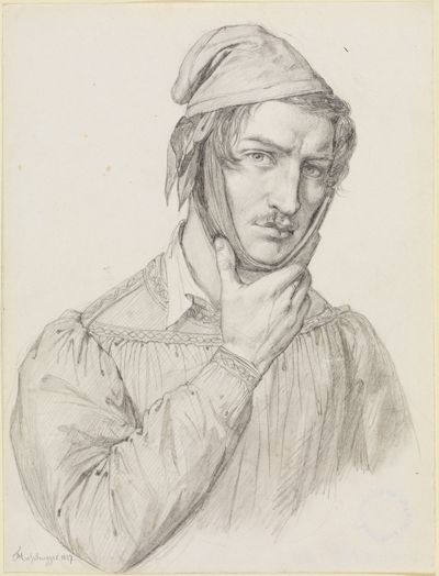 Friedrich Mosbrugger - Selbstbildnis mit verbundenen Backen