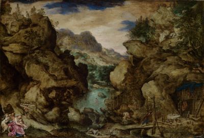 Bartholomäus Spranger - Gebirgslandschaft mit Figurenstaffage