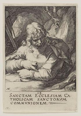 Hendrick Goltzius - Christus, die 12 Apostel mit Paulus; Blatt 10 (arabisch) (Jacobus d. J.)