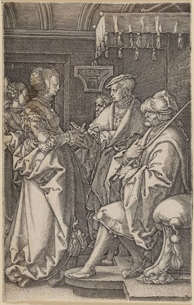Heinrich Aldegrever - Joseph bei Potiphar verklagt (Geschichte Josephs)