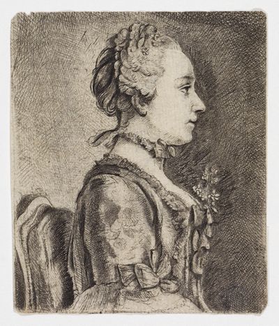 Claude Henri Watelet - Porträt der Marguerite Lecomte im Profil