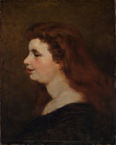Victor Müller (1829) - Weibliches Bildnis (Studienkopf)