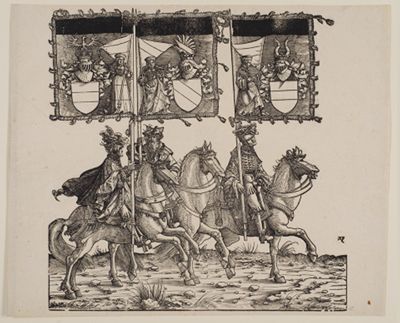 Albrecht Altdorfer (und Werkstatt) - Die österreichischen Erblande Terremont, Franeck, Betune (Triumph Kaiser Maximilians I.)
