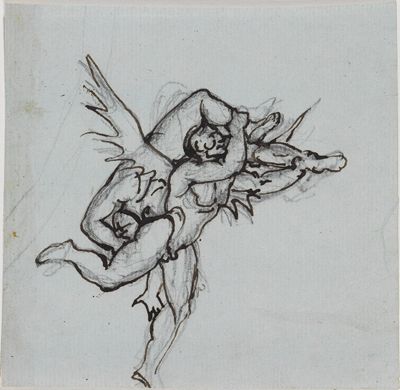 Joseph Anton Koch - Studie zum Ratsherrn von Lucca (Dante Inferno, Canto 21, V 34)