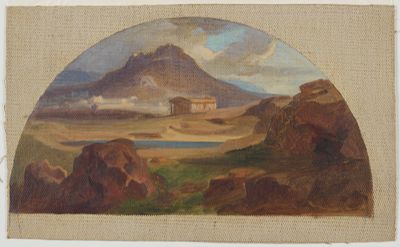 Wilhelm Klose - Landschaft mit Tempel in Fächerform