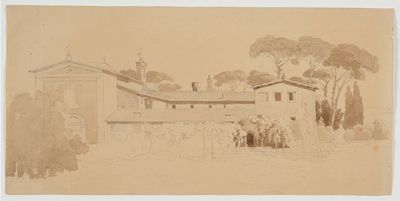 Carl Ludwig Frommel - Italienischer Landsitz unter Pinien