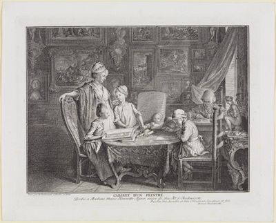 Daniel Nikolaus Chodowiecki - Cabinet dun peintre. Das Familienblatt des Künstlers.