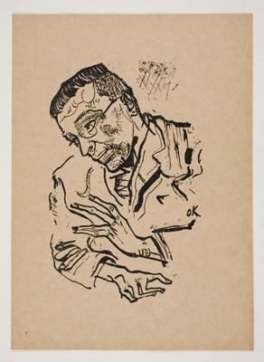 Oskar Kokoschka - Karl Kraus (Menschenköpfe, Blatt 7)