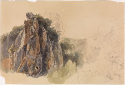 Ernst Fries - Landschaftsstudie mit Felsen