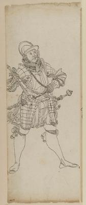 Bartholomäus Lingg (Werkstatt) - Hauptmann im Halbharnisch mit Sturmhaube und Kommandohammer