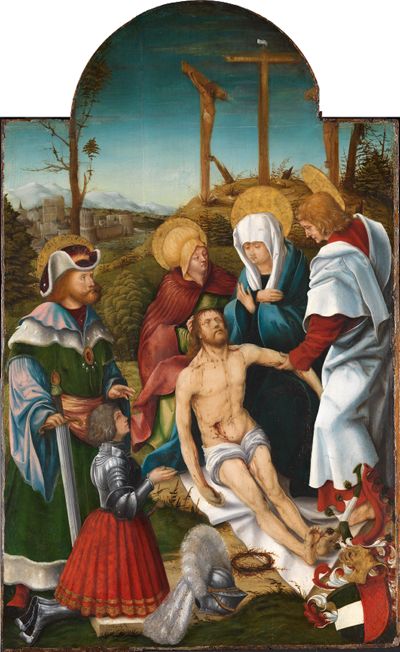 Hans Burgkmair d. Ä. - Beweinung Christi mit dem Heiligen Sigismund und einem knienden Stifter