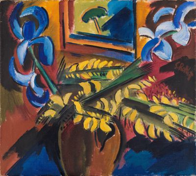 Karl Schmidt-Rottluff - Stilleben mit Iris und Ginster