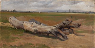 Eugen Bracht - Baumstämme an der Ziegelhütte