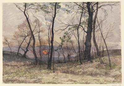 Henri Joseph Harpignies - Landschaft bei St.-Privé mit untergehender Sonne
