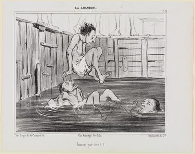 Honoré Daumier - Fausse position!!! (Les Baigneurs)