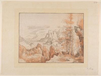 Maria Katharina Prestel - Landschaft mit Gebirge und Flusstal
