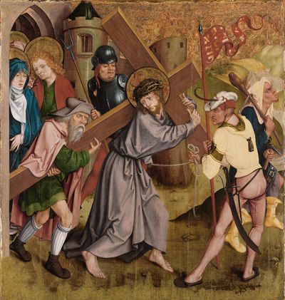 Meister des Salemer Altars - Kreuztragung Christi