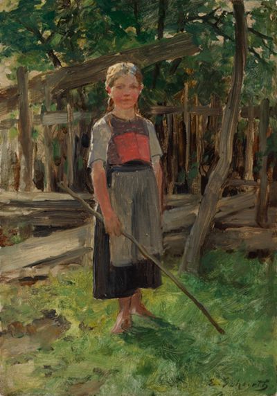Ernst Schurth - Mädchen im Garten