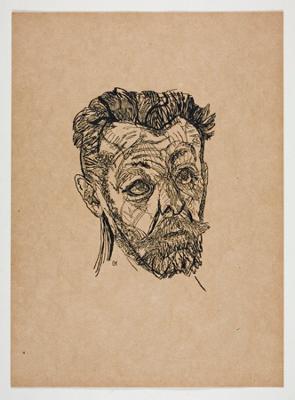 Oskar Kokoschka - Richard Dehmel (Menschenköpfe, Blatt 4)