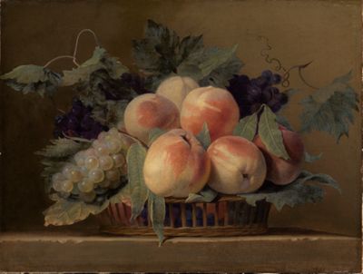 Jean Michel Picart - Körbchen mit Pfirsichen und Trauben