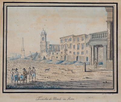 Carl Urban Keller - Sta. Trinità de Monti auf dem Pincio in Rom