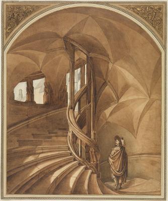 August Ottmar von Essenwein - Treppe in der Albrechtsburg in Meißen